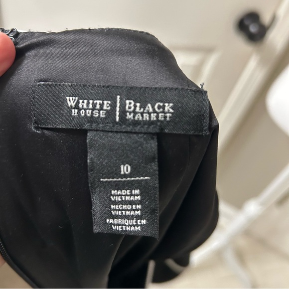 White House Black Market Black Dress with White Accents - Picture 7 of 7